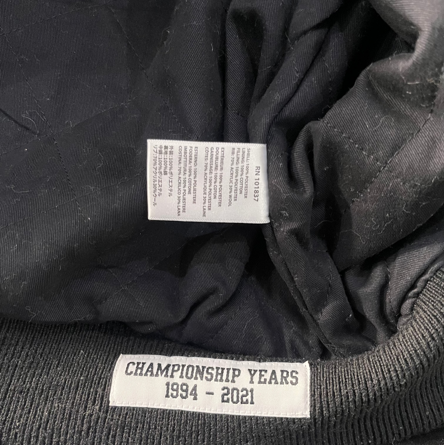 Supreme x Mitchell And Ness Satin Varsity Jacket 'Black'