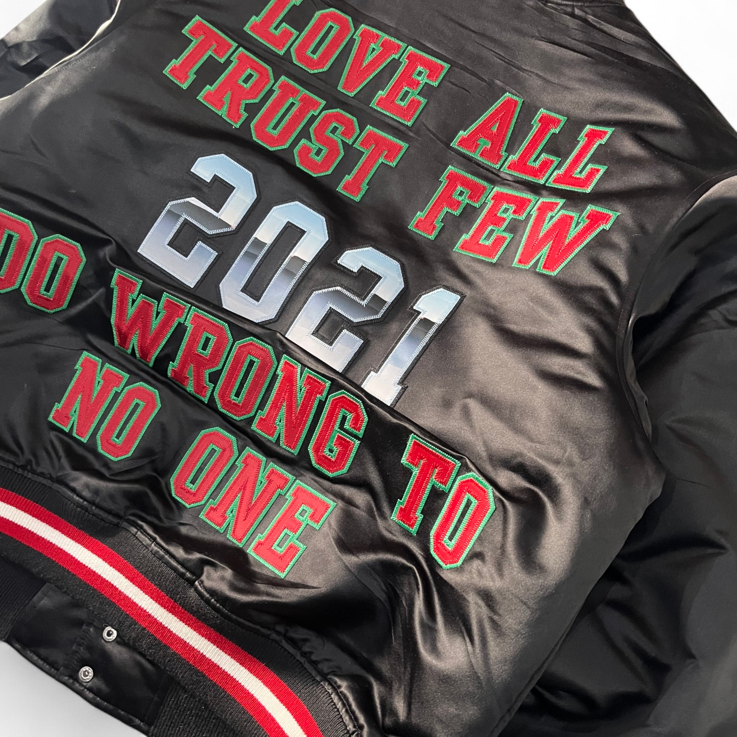 Supreme x Mitchell And Ness Satin Varsity Jacket 'Black'